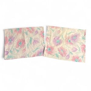 Vintage floral pastel pillow cases KING Size set of 2